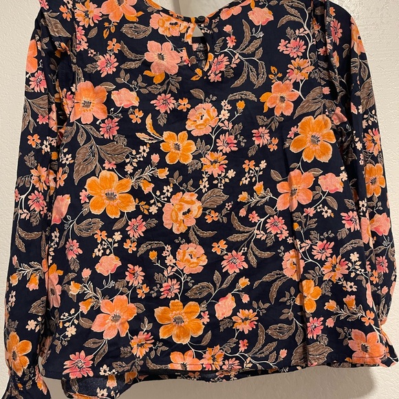 Old Navy - Coral & Dark Blue - Long Sleeve Shirt - Picture 3 of 10